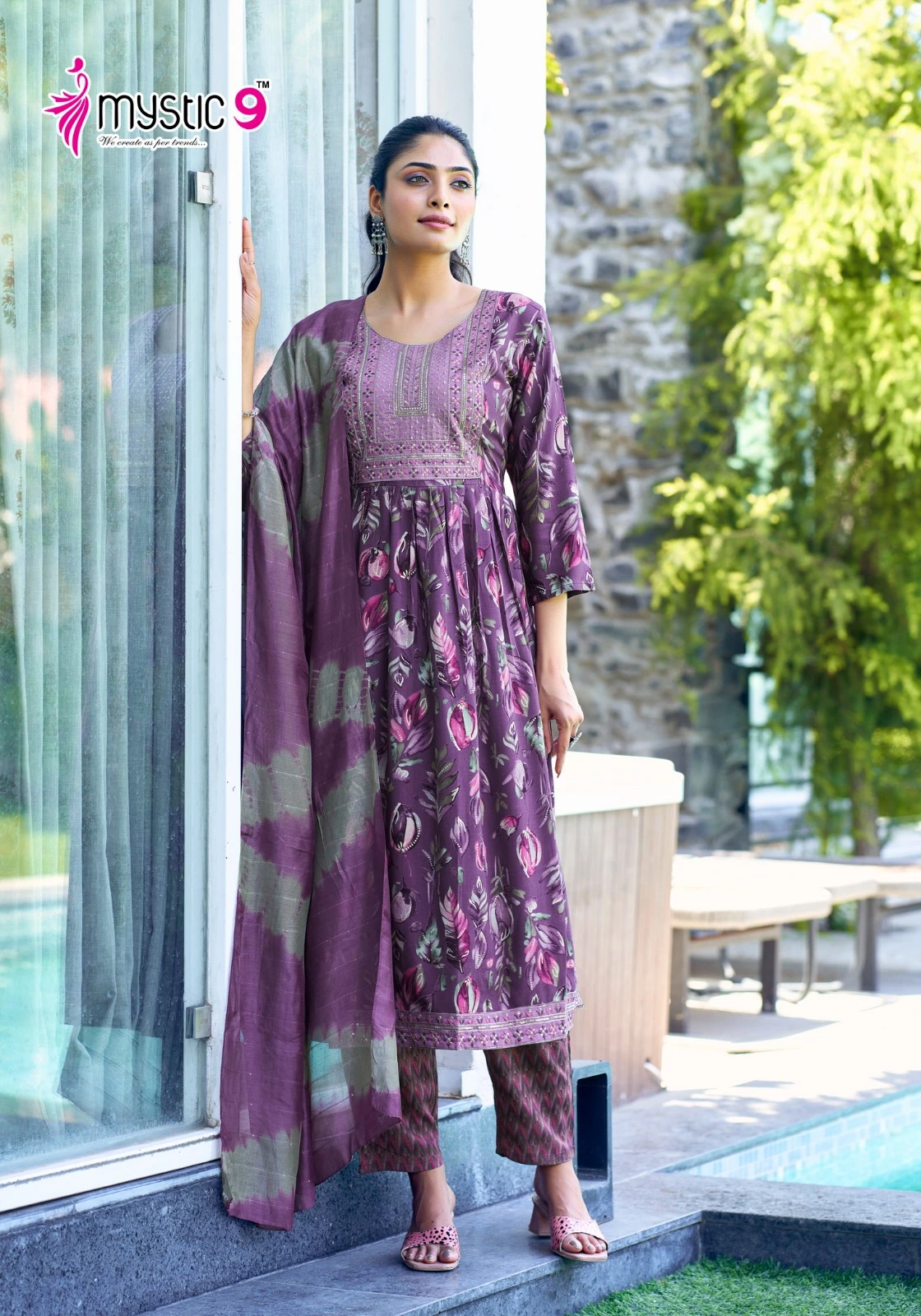 Mystic9 Simran Vol 4 Heavy Premium Rayon Foil Print Wholesale Readymade Salwar Suit Catalog — Wholesale, MPA wholesale from Surat — view 2